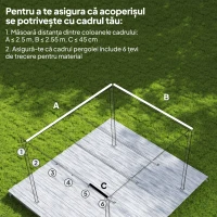 Outsunny Tettuccio di Ricambio per Gazebo 3x3 m con 10 Fori di Drenaggio Grigio(m-4)