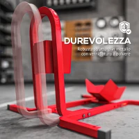 HOMCOM Blocca Ruota Moto Regolabile su 3 Livelli da 250 kg max in Metallo, 60x55x43 cm, Rosso(m-5)