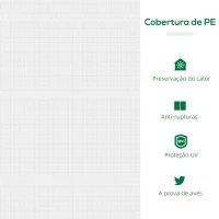 Outsunny Estufa 119x60x60cm Estufa de Jardim com 2 Janelas Enroláveis para Cultivo de Plantas Verduras Flores Branco Translúcido(m-6)