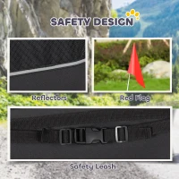 PawHut Remorcă pliabilă pentru câini cu reflectoare, ferestre din plasă, roți, ușă, steguleț de siguranță pentru câini până la 20 kg 138x70x89 cm Albastru(m-4)