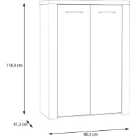 Meuble de rangement - Décor Sable & chene - L86,3 x P41,3 x H118,3 cm - NELLEKE(m-6)