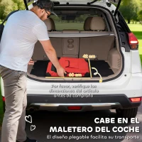 PawHut Transportín para Perros Plegable 60x41,5x41 cm con Ventanas de Malla Cojín Suave y 2 Asas para Mini Perros y Gatos Rojo(m-5)
