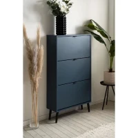 Meuble a chaussures - Bleu nuit - 12 paires - L70 x P24 x H125 cm - VIGO(m-4)