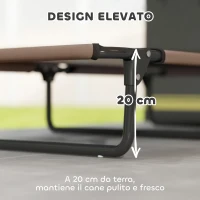 PawHut Letto per Cani Grandi Pieghevole con Tessuto a Rete da Interno ed Esterno, 107x61x20 cm, Marrone(m-4)