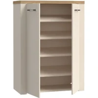 Meuble de rangement - Décor Sable & chene - L86,3 x P41,3 x H118,3 cm - NELLEKE(m-5)