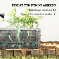 Outsunny Juego de 2 Jardineras Exterior Grandes de Acero Galvanizado Huertos Urbanos para Terraza Jardín 110x50x30 cm Gris(m-5)