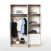 Armoire - Bois aggloméré chene et blanc - Contemporain - Chambre - L 144,6 cm(m-2)