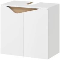 HOMCOM Dulap Sub Lavoar pentru Baie, Dulap de Depozitare cu Uși Soft-Close, pentru Lavoar fără Coloană, Alb(m-10)
