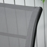 Outsunny Set of 2 Outdoor Sun Lounger 10-Position Adjustable Texteline Folding Reclining Chairs with Footrest for Patio Garden, Grey(m-21)