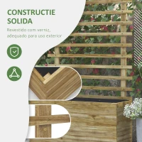 Outsunny Jardiniera inaltata verticala cu 4 roti si suport pentru plantele cataratoare, din  lemn de brad, 76x30x155cm, alb(m-6)