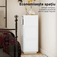 HOMCOM Set de 2 Noptiere Înalte și Subțiri pentru Dormitor cu 2 Sertare și Raft Deschis, Noptiere Moderne Economisitoare de Spațiu, Măsuțe pentru Divan, Sufragerie și Dormitor, 25x30x65 cm, Alb(m-5)