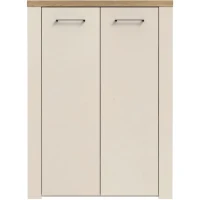 Meuble de rangement - Décor Sable & chene - L86,3 x P41,3 x H118,3 cm - NELLEKE(m-3)