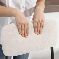 HOMCOM Set 2 Scaune de Bar, Scaune de Bucătărie Înalte în Chenille cu Spătar Înalt, Suport pentru Picioare și Sezut Moale Gros, Structură din Oțel, Scaune Înalte de Bar, pentru Peninsula, Sala de Mese, Bar, Crem(m-9)