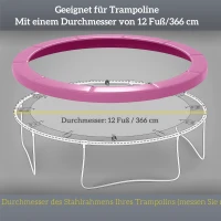 SPORTNOW Ersatz-Randabdeckung für Trampoline, wasserfest, reißfest, Ø366 cm, Rosa(m-4)