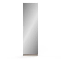 Armoire a chaussures - 12 Paires - Décor Chene - 1 porte avec miroir - L50 x P20x H180 cm - ZAPATERO(m-4)