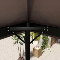 Outsunny Copertura per Gazebo da Giardino 3x4 m a 2 Livelli in Tessuto Oxford 600D con Fori di Drenaggio, Caffè(m-9)