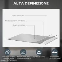 kleankin Specchio Bagno con Luci LED Regolabili, Interruttori Touch e Design Antiappannamento, Ø80 cm(m-8)