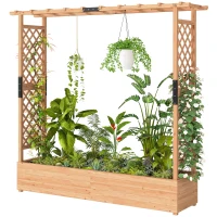 Outsunny Fir Wood 171 x 39 cm Planter and Trellis Garden Bed(m-11)