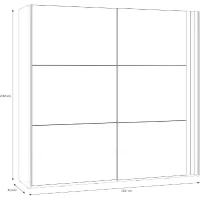 Armoire WAIKATO - Cachemire - 2 portes coulissantes - L220 x P61 x H210,5 cm(m-6)