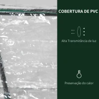 Outsunny Estufa 119x60x60cm Estufa de Jardim com 2 Janelas Enroláveis para Cultivo de Plantas Verduras Flores Transparente(m-4)