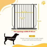 PawHut Extra Wide Dog Gate, with Door Pressure, for Doorways, Hallways, Staircases - Black(m-3)