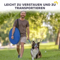 PawHut Hond Agility Tunnel 300 x 50 cm hondentunnel met 4 grondankers draagtas speeltunnel voor kleine middelgrote honden Blauw(m-5)