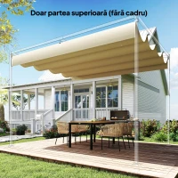 Outsunny Acoperiș pentru Pergolă cu 8 Orificii de Drenaj, Husă de Schimb din Poliester Respirabil, Exclusiv Material, 392x350 cm, UV30+, pentru Pergolă de Grădină 4x3m, Bej(m-9)