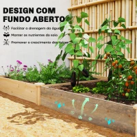 Outsunny Jardinheira Elevada em Madeira Horta Urbana para Cultivar Plantas com Divisor e Base Aberta 235x121x26 cm Madeira(m-5)