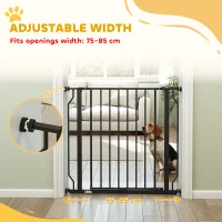 PawHut Extra Wide Dog Gate, with Door Pressure, for Doorways, Hallways, Staircases - Black(m-4)