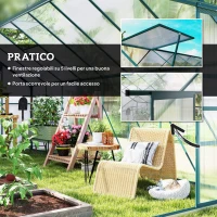 Outsunny Serra da Giardino in Policarbonato, Metallo e Alluminio, Anti-UV e Antivento, 244x500x216cm, Verde(m-5)