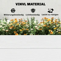 Outsunny Hochbeet Kunststoff, Steckbar Pflanzbeet mit DIY-Montage Frühbeet 197 x 54 x 33 cm Weiß(m-6)
