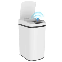 HOMCOM 12L Sensor Bin, Automatic Touchless Motion Sensor Kitchen Bin with Fingerprint Resistant Stainless Steel, White(m-10)