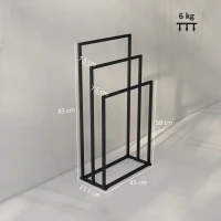 HOMCOM Suport pentru Prosoape de Podea cu 3 Brate Autoportant din Oțel, 45x21.5x85 cm(m-3)