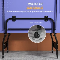 SPORTNOW Mesa de Ping Pong Dobrável Profissional com Rodas Inclui 2 Raquetes e 3 Bolas para Interior 274x152,5x76 cm Azul(m-6)