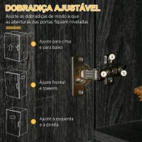 HOMCOM Armário de Cozinha Aparador de Sala de Jantar com 1 Gaveta 6 Portas e Prateleiras Ajustáveis Estilo Moderno 101x39x180 cm Preto e Madeira(m-7)