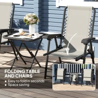 Outsunny Three-Piece Garden Table and Chair Set - Cream White(m-5)