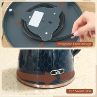 HOMCOM 3000W Rapid Boil Honeycomb Kettle - Dark Blue(m-8)