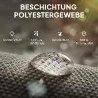 Outsunny Außenrollo 160 x 240 cm Ausziehbar Balkonrollo mit Perlenzug UPF30+ Senkrechtmarkise Dunkelgrau(m-4)