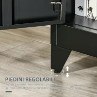 HOMCOM Armadietto Metallico a 2 Ante in Stile Industriale per Casa e Garage, 75x33x110 cm, Nero(m-7)