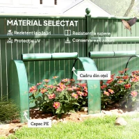 Outsunny Seră Portabilă Tip Tunel 4x1x0.8 m cu 4 Uși cu Fermoar, Acoperire PVC Rezistentă la Apă/UV(m-4)