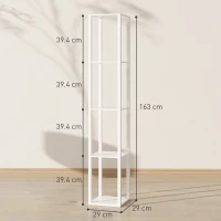 HOMCOM Floor Lamp with Shelves and 3 Brightness Levels - White(m-3)