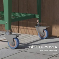 Outsunny Mesa de Cultivo com Rodas 80x40x120 cm Horta Urbana Elevada com Cobertura de Estufa para Cultivar Plantas Flores Verde(m-6)