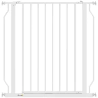 PawHut Extra Wide Dog Gate, with Door Pressure, for Doorways, Hallways, Staircases - White(m-1)