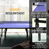SPORTNOW Mesa de Ping Pong Dobrável Profissional com Rodas Inclui 2 Raquetes e 3 Bolas para Interior 274x152,5x76 cm Azul(m-7)