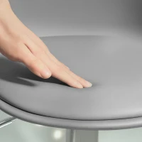 HOMCOM Set 2 Sgabelli Bar con Altezza Regolabile, Sgabelli Cucina Alti in PU con Schienale, Poggiapiedi e Seduta Morbida, Struttura in Acciaio, Sedie Bar Alte Girevoli a 360°, per Penisola, Grigio(m-8)