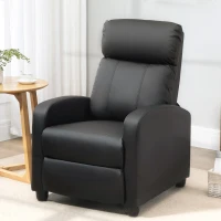 HOMCOM Sillón de Masaje Reclinable con Mando a Distancia Bolsillo Lateral y Temporizador Tapizado en PU 68x88x98 cm Negro(m-8)
