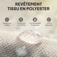 Outsunny Store extérieur enrouleur 2,4 x 1,6 m store occultant vertical brise-vue rétractable imperméable, anti-UV30+, crème(m-4)