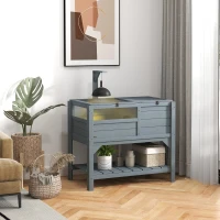 PawHut Maison enclos pour tortues sur pieds avec étagère de rangement en bois de sapin - dim. 103H x 84L x 51l cm(m-10)