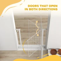 PawHut Extra Wide Dog Gate, with Door Pressure, for Doorways, Hallways, Staircases - White(m-8)