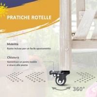 Outsunny Fioriera da Esterno a 8 Sezioni con Ripiano Laterale e Mensola in Legno di Abete, 123x54x87 cm, Legno(m-5)